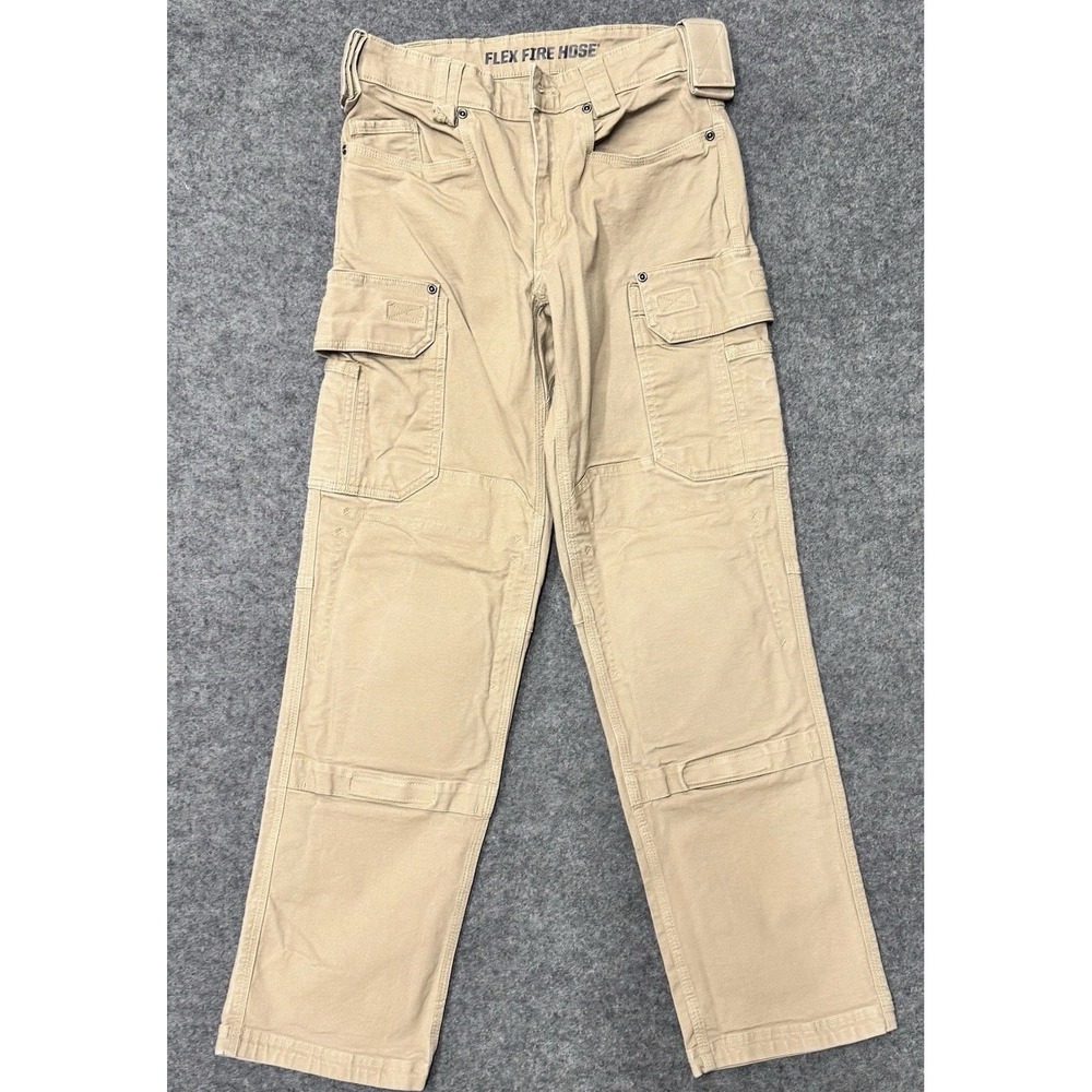 Duluth Trading Flex Fire Hose Cargo Pants Mens 30x32 Tan Khaki Standard Fit